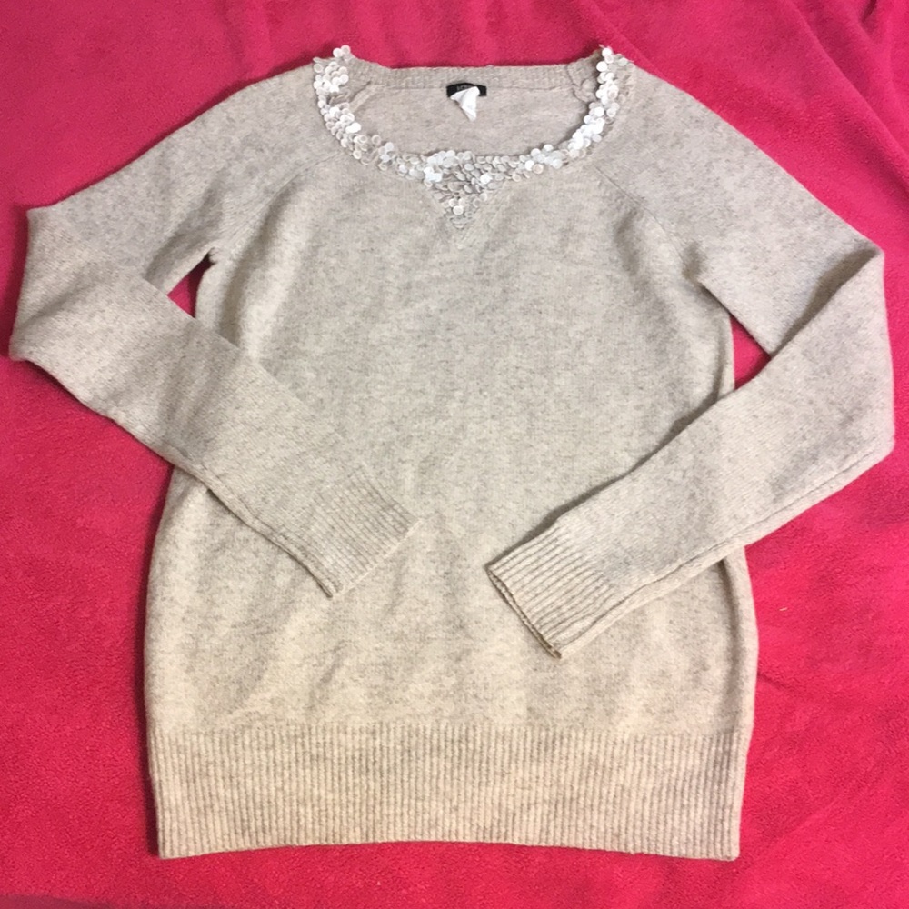 Wool sweater with sequins by j crew - size medium